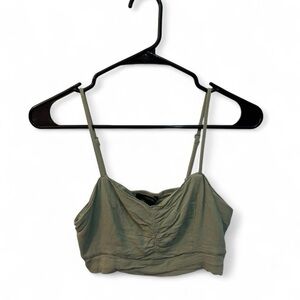 Olive green Forever 21 ruched crop top